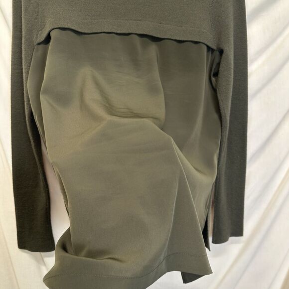 Vince Womens Long Sleeve Scoop Neck Sweatshirt Green 100% Wool Sz. Small‎ P. - Picture 7 of 10